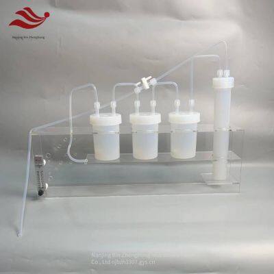 electronic-grade gas absorption bottle, ultra-pure pfa hydrogen absorption device, series reaction tank, anti-corrosion, equipped with flowmeter