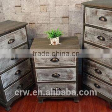 S-1897 Antique Reclaimed Wood Nightstand With Drawers