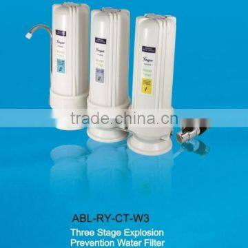 Three stage counter top water purifier with metal connector RY-CT-W3