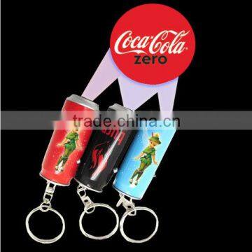 Can Shape Projection Keychain Flashlight Led Torch,promotional Gifts Led Bottle Keychain With Logo photo-5