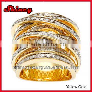 rose gold multi circle wrap gold micro silver zirconia ring