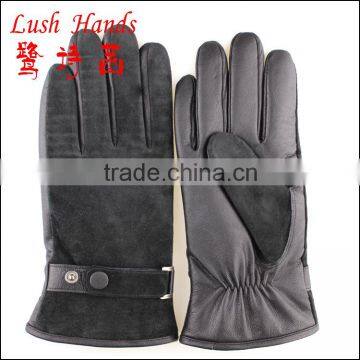 Fashion matching leather gloves with suede and nappa leather