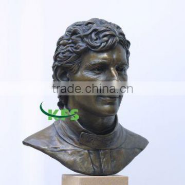 Bronze bust statue for European man