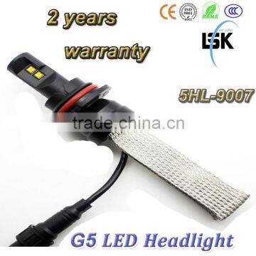 G5 powerful 6000LM fanless auto led hedlight 12v 9007 with excellent heat disipation