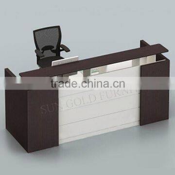 Black wooden used reception counters modern front desk design (SZ-RTB006-2)