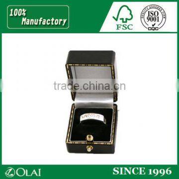 high class black pattern ring box metal lock