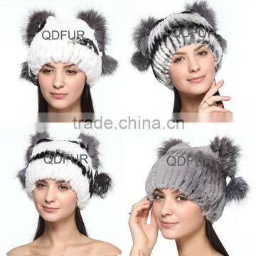 QD70098-1 high fashion womens clothing rabbit fur fashion latest design headgear