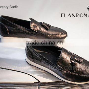 Ostrich Grain British Vintage Style Men Tassel Shoes Loafer Quality Choice photo-2