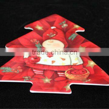 12.5 inch Christmas tree melamine tray