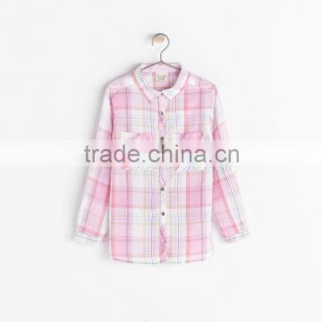 Little girls long sleeve checkered shirts