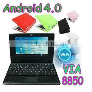 Android 4.0+512 4G+Camera+7" mini netbook for kids support WIFI 3G