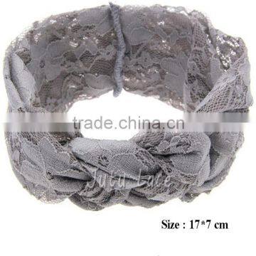 Fancy Lace Elastic Headbands - Knitted Head Wraps for 0-4years Old Kids Hair Accessory - Wide Lace Headband photo-2