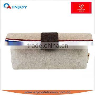 Folding Linen Pencil Case Bag for Primary School