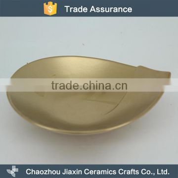 Latest modern gold colored bell shape ceramic dinner plate decals