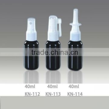 pet black nasal spray bottle for perfume, 40ml spray bottle