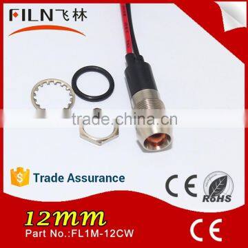 Wenzhou Green Lamp 12MM Metal 12V DC Led Side Signal Lights Bulbs With Wire photo-4