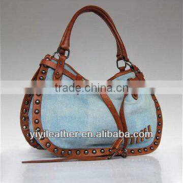 YA-01 jeans handbag, denim jeans bags leather jeans tote handbags