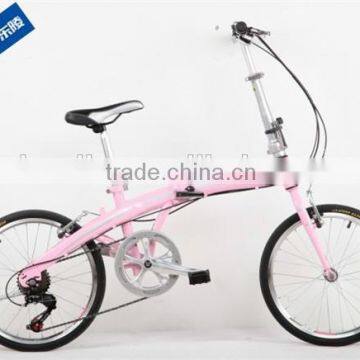 hi-ten steel 20 inch 7 speed folding bicycle made in China for lady