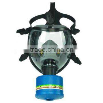 Safety full face gas mask with single filter