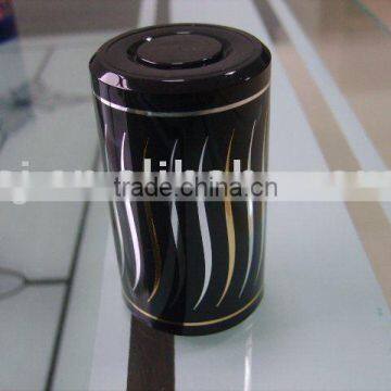 Black newest designed metal top opening wine bottle cap