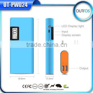 Real capacity dual USB power bank 13000mah with LCD digital display
