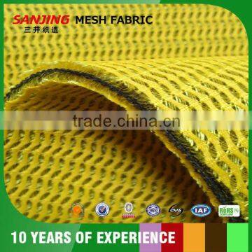 Yellow Striature Padded Mesh Fabric