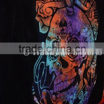 Tie Dye Skull Tapestry Indian Wall Hanging Queen Hippie Tapestries Cotton Bedspread Boho Throw Blanket