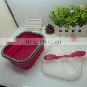 2014 New Design Collapsible Folding Silicone Lunch Box