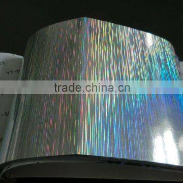 50 microns PET Rainbow holographic self adhesive foil