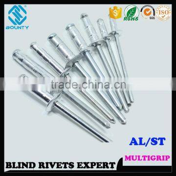 HIGH QUALITY FACTORY DOME HEAD ALU/ST MULTIGRIP POP RIVETS