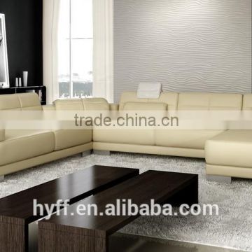 Round genuine italy leather corner office sofa HYZ50