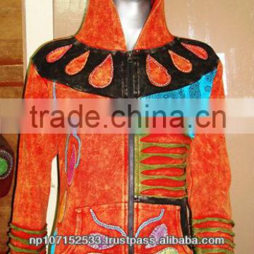 cotton jersey hoodie handwork embroidery razor cut 700rs $8.23