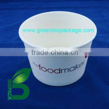 Compostable pla coated paper soup bowl