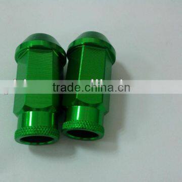 Aluminum green hex wheel lug nuts