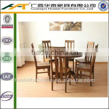 Classical solid wood dining table and 6 chairs