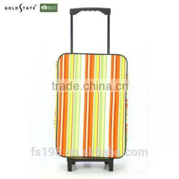 2015 latest cotton fabric good quality Waterproof foldable luggage trolley bag