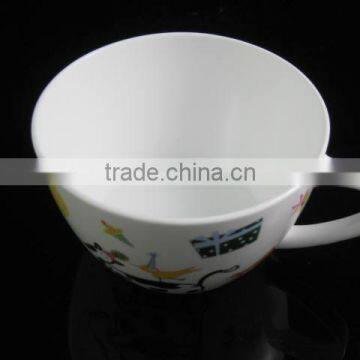 YF18594 colorful ceramic bowl shaped cup