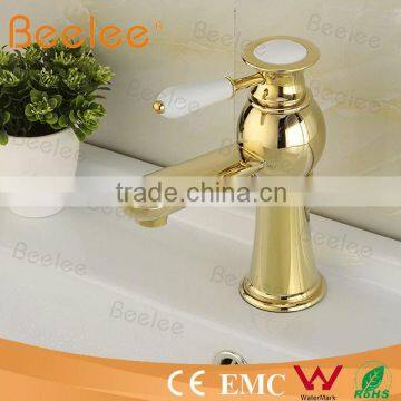 Single Lever Basin Mixer Luxury Golden Water Faucet