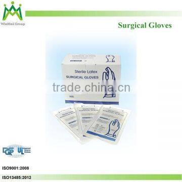 Hospital medical consumbles food grade medical latex surgical gloves