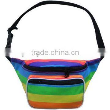 Hot selling color stripe 600D women waist bag China