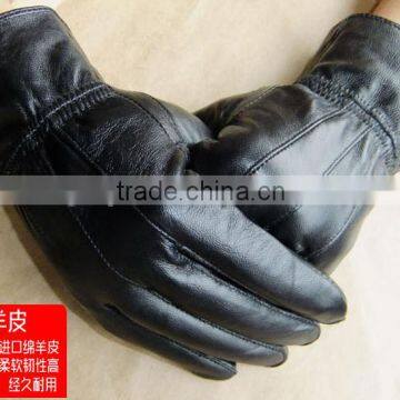 side button men leather gloves LG-09