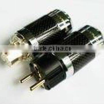 SONARQUEST Carbon Fiber Series EU Gold plated Power plug Connector