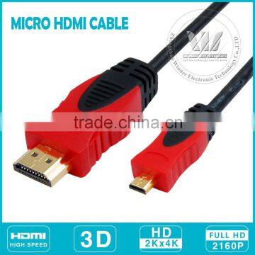 High Speed Micro-HDMI to HDMI Type D to A Cable with 3D & 4K Resolution Ready