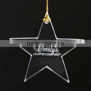 Crystal Star Shape Pendant/Personalized Glass Christmas Ornaments