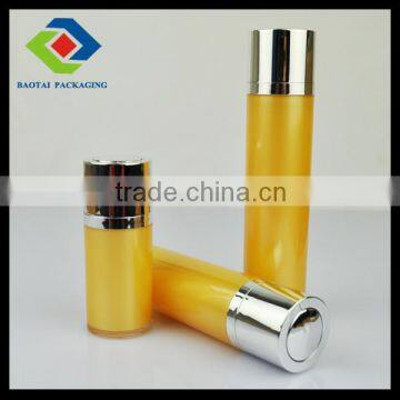 15ml 30ml 50ml cylinder cosmetic airless bottle with sliver top