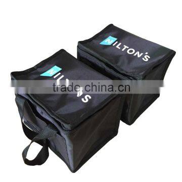 portable double handles customized 210D polyester thermal insulated freezer bag with front pocket                        
                                                Quality Choice