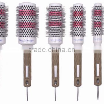 professional round nylon ceramic hair brush