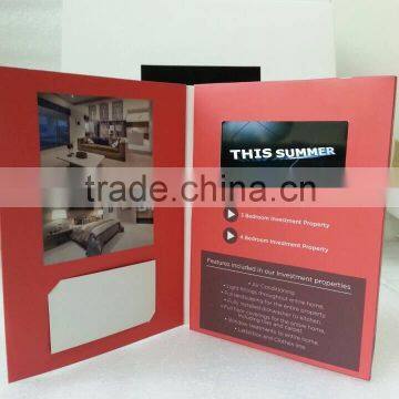 Super popular 4.3" video in printed, video brochure card for real estate advertising