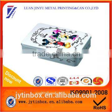 Wholesale promotional rectangular tin box for storage printed cute pictures