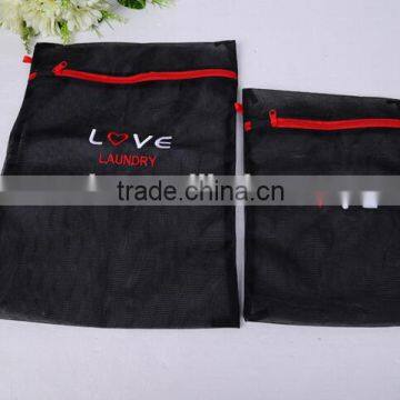 YIWU RODA 100%polyester Exquisite Embroidery Square Black Washing Bag photo-3